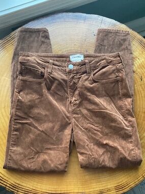 L’AGENCE Marguerite Skinny High Rise Velvet Textured Jeans in Java sz 27